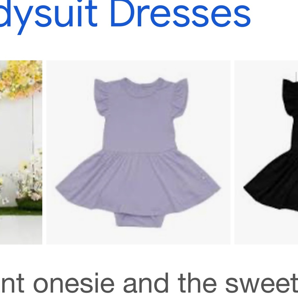 Kyte BABY Wisteria Flutter Sleeve Dress Bodysuit Twirl